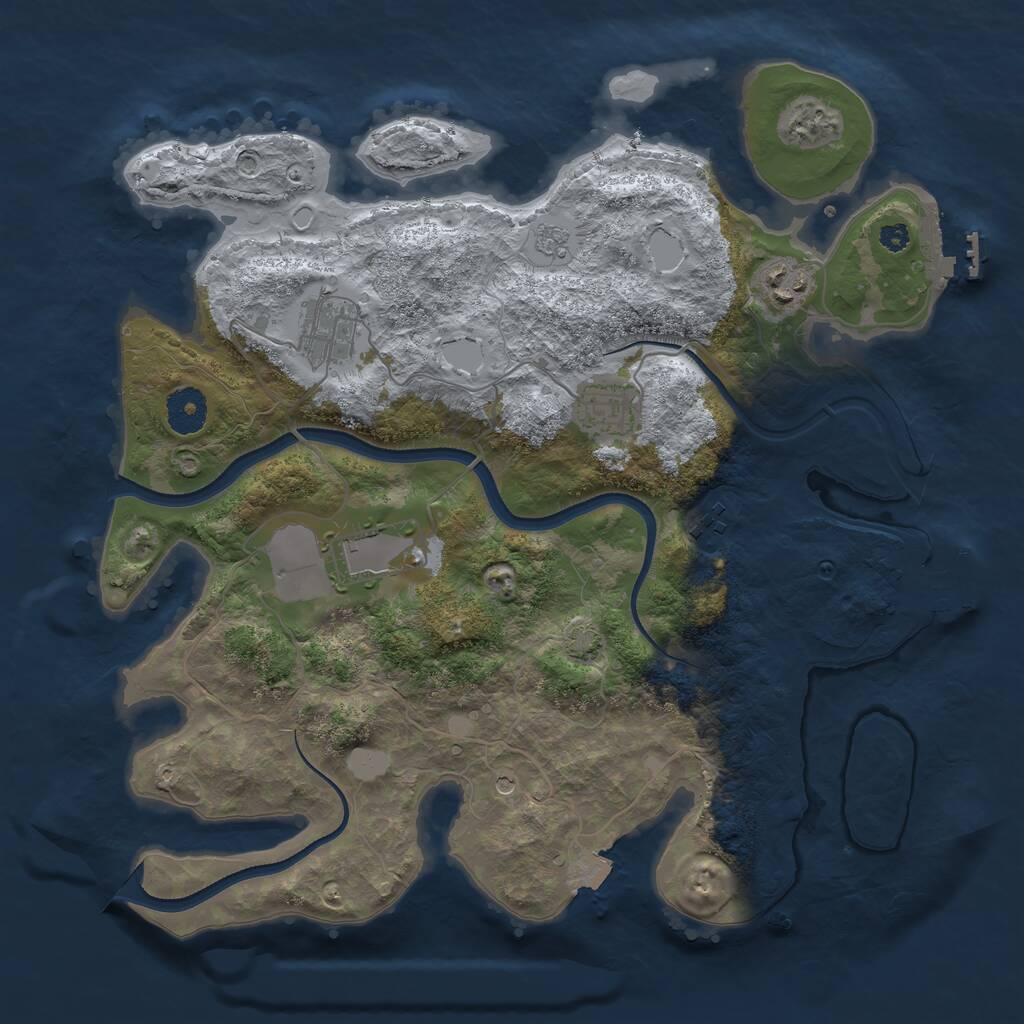 Rust Map: Procedural Map, Size: 3500, Seed: 82955734, 11 Monuments