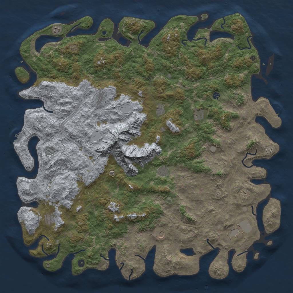 Rust Map: Procedural Map, Size: 6000, Seed: 1078721031, 20 Monuments
