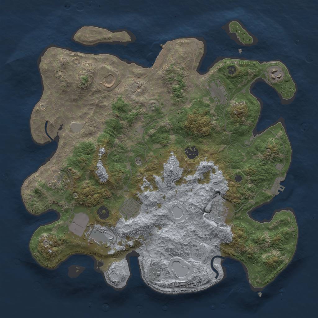 Rust Map: Procedural Map, Size: 3700, Seed: 972034104, 18 Monuments