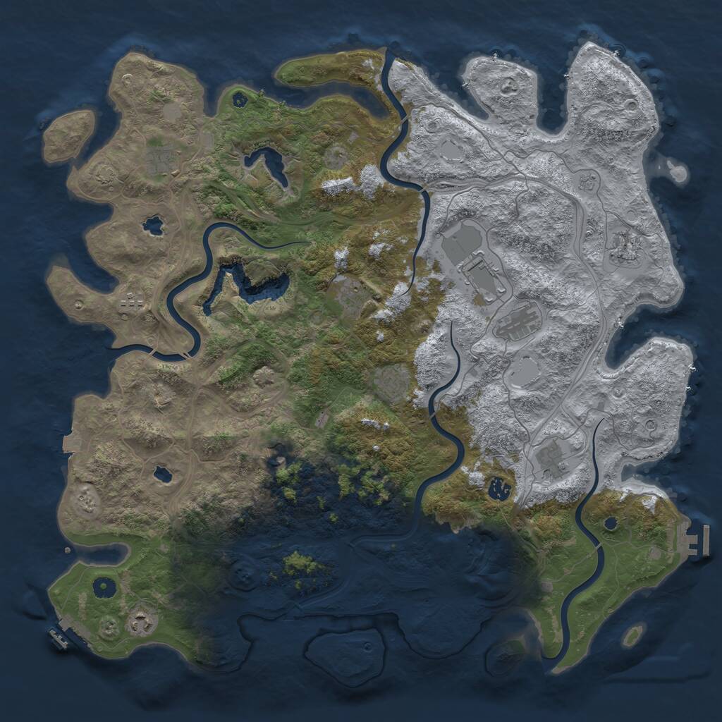 Rust Map: Procedural Map, Size: 4800, Seed: 507051972, 17 Monuments