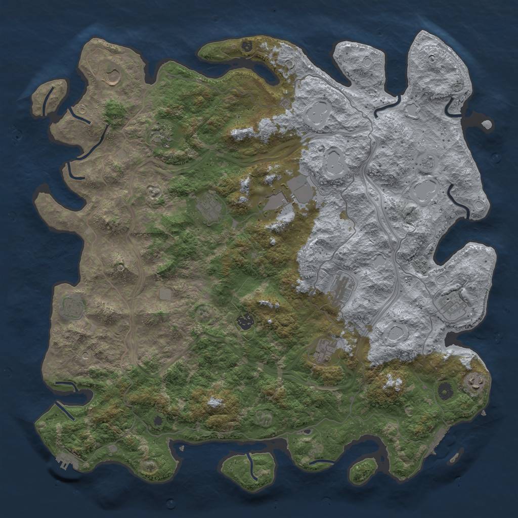 Rust Map: Procedural Map, Size: 4800, Seed: 507051972, 20 Monuments