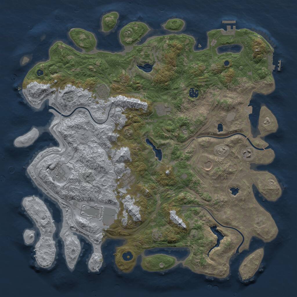 Rust Map: Procedural Map, Size: 4500, Seed: 54778601, 15 Monuments