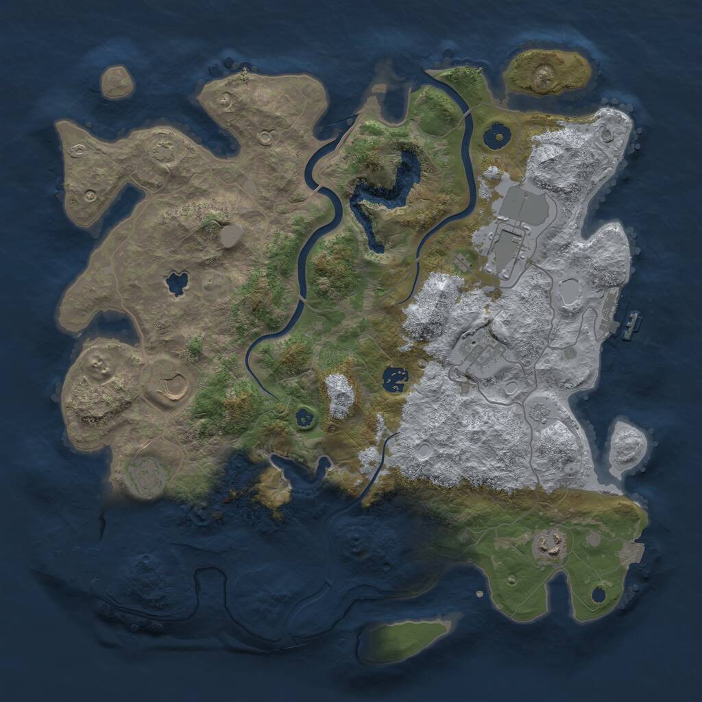 Rust Map: Procedural Map, Size: 4000, Seed: 24384, 11 Monuments