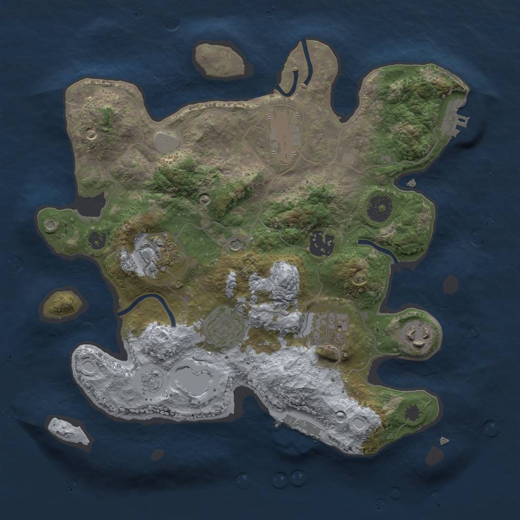 Rust Map: Procedural Map, Size: 3000, Seed: 4257524, 15 Monuments