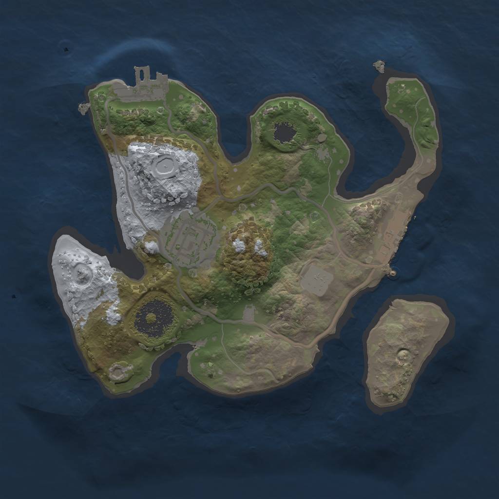 Rust Map: Procedural Map, Size: 2000, Seed: 1078721031, 8 Monuments