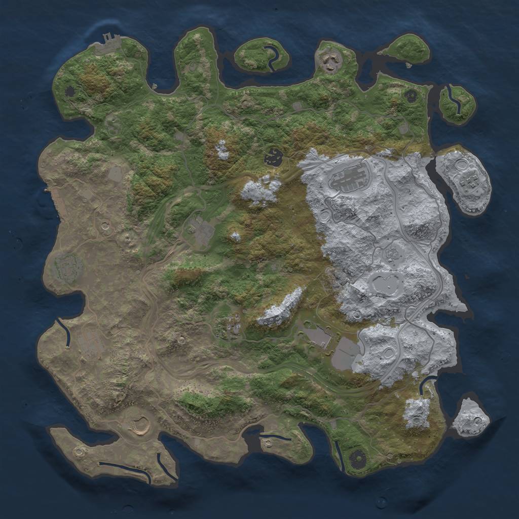 Rust Map: Procedural Map, Size: 4250, Seed: 27118233, 19 Monuments