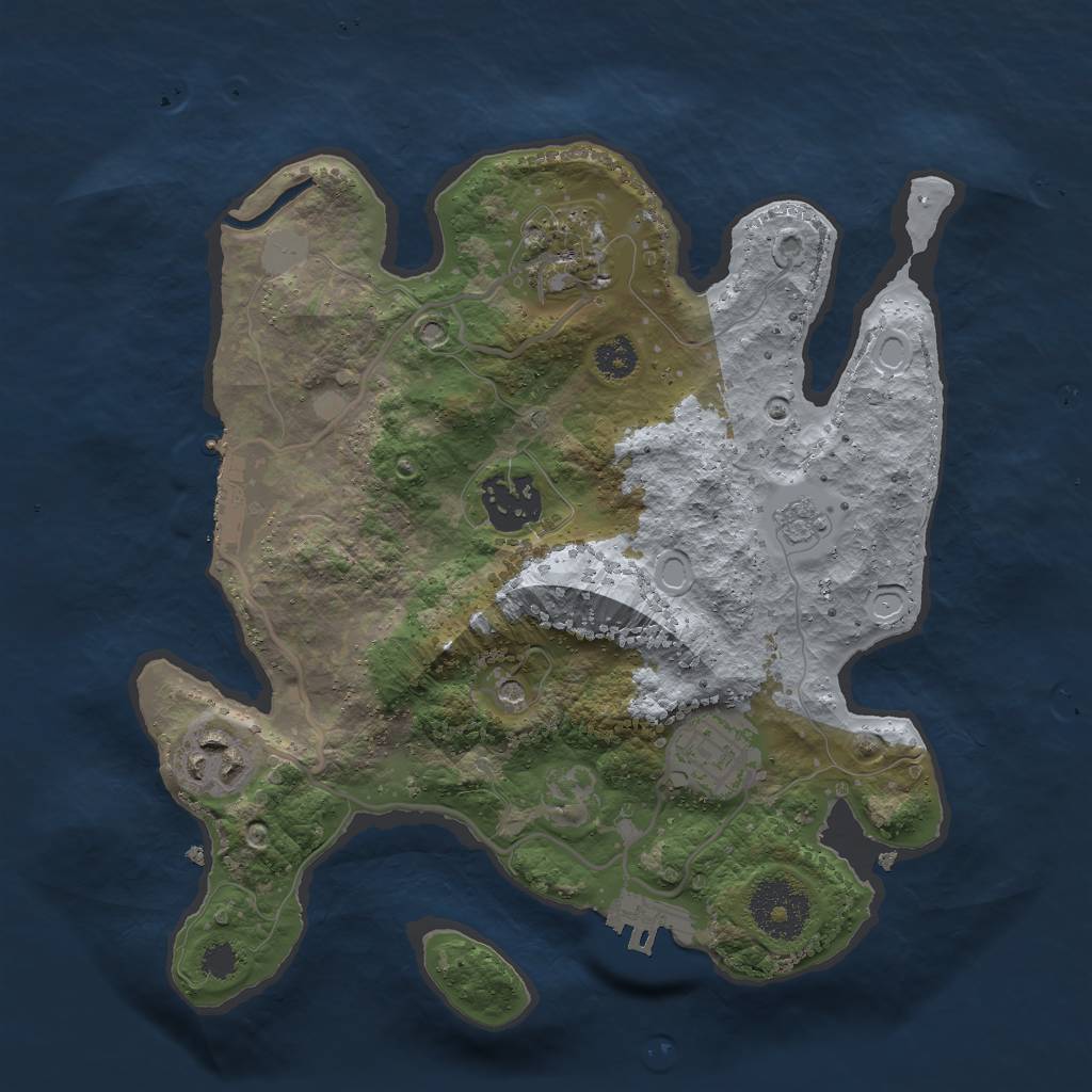 Rust Map: Procedural Map, Size: 2750, Seed: 80085, 13 Monuments