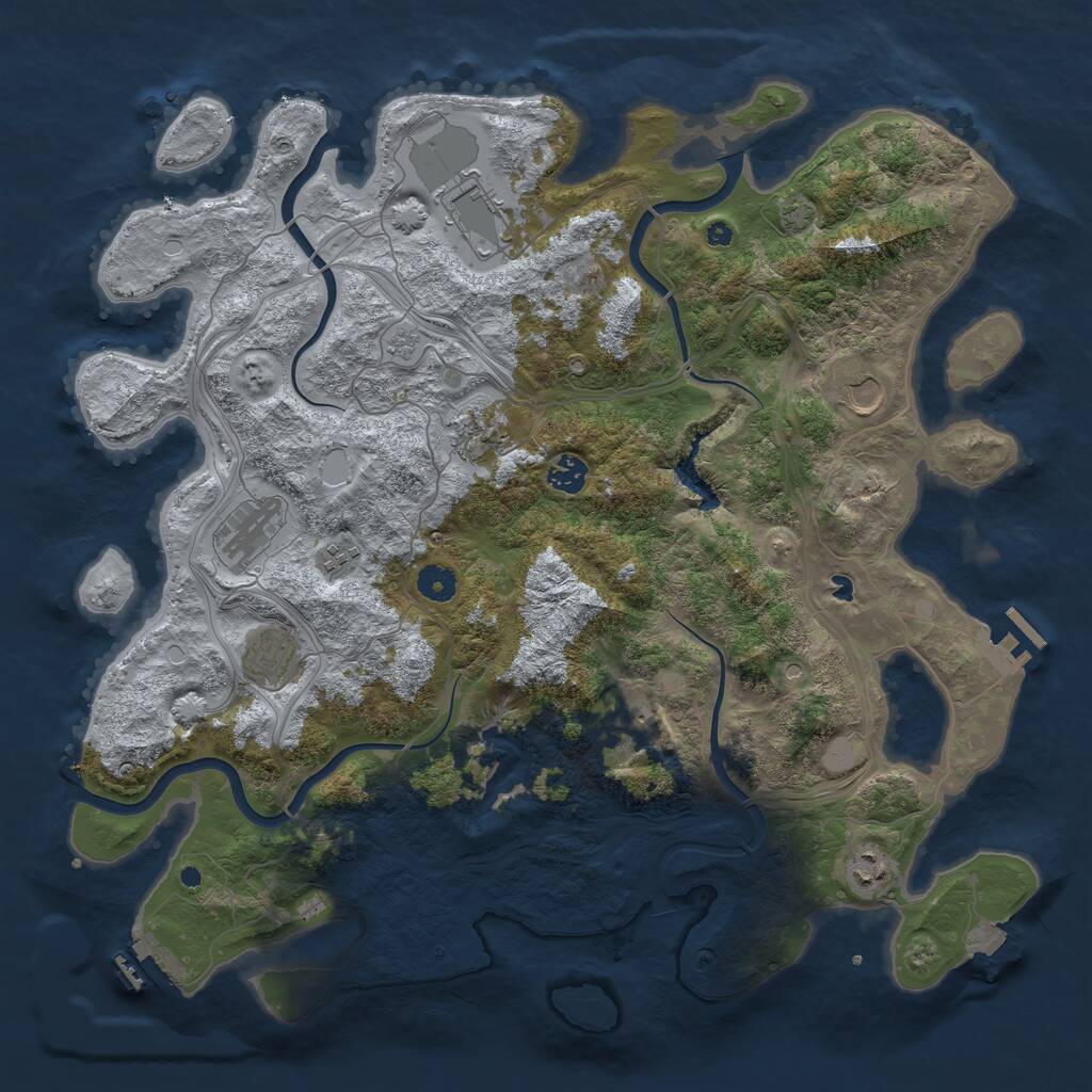 Rust Map: Procedural Map, Size: 4300, Seed: 799281, 15 Monuments