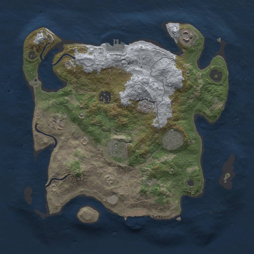 Rust Map: Procedural Map, Size: 3000, Seed: 252789417, 15 Monuments