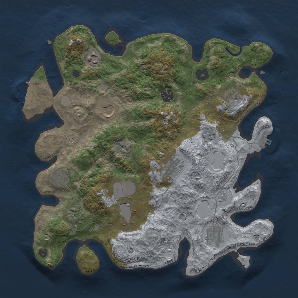 Rust Map: Procedural Map, Size: 3500, Seed: 356448841, 19 Monuments