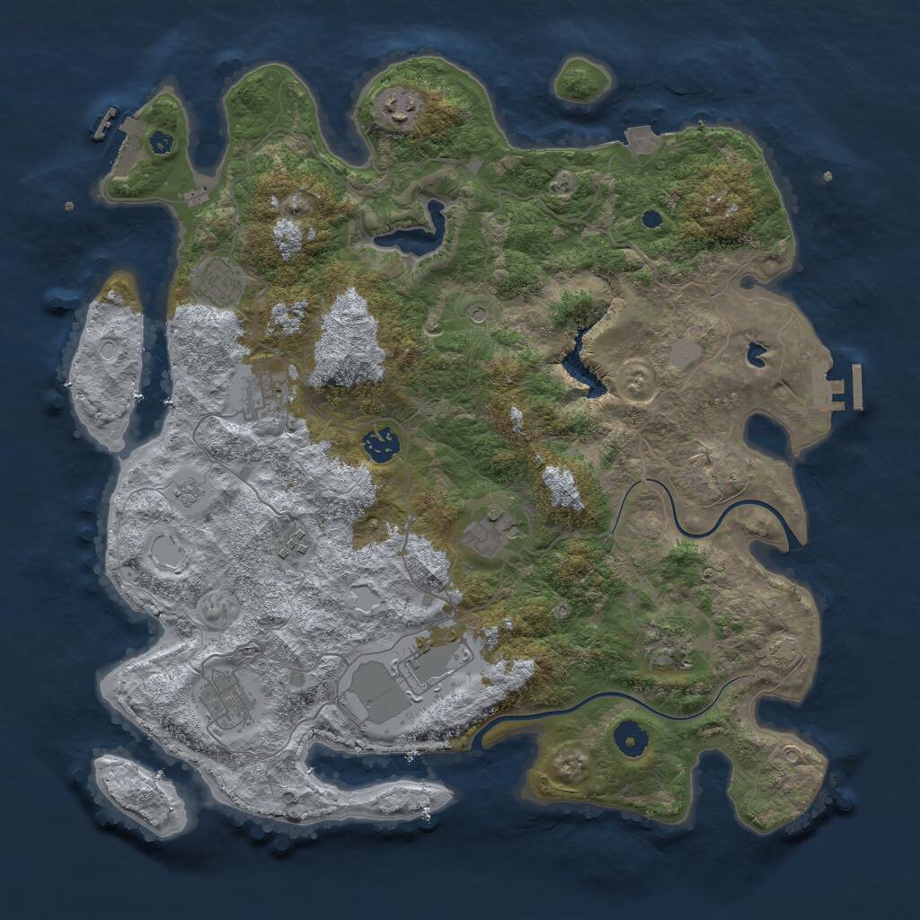 Rust Map: Procedural Map, Size: 4000, Seed: 2011026355, 15 Monuments