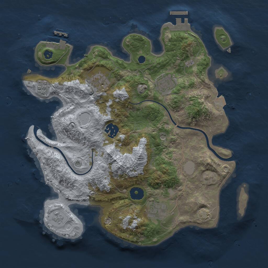 Rust Map: Procedural Map, Size: 3000, Seed: 1311564317, 11 Monuments
