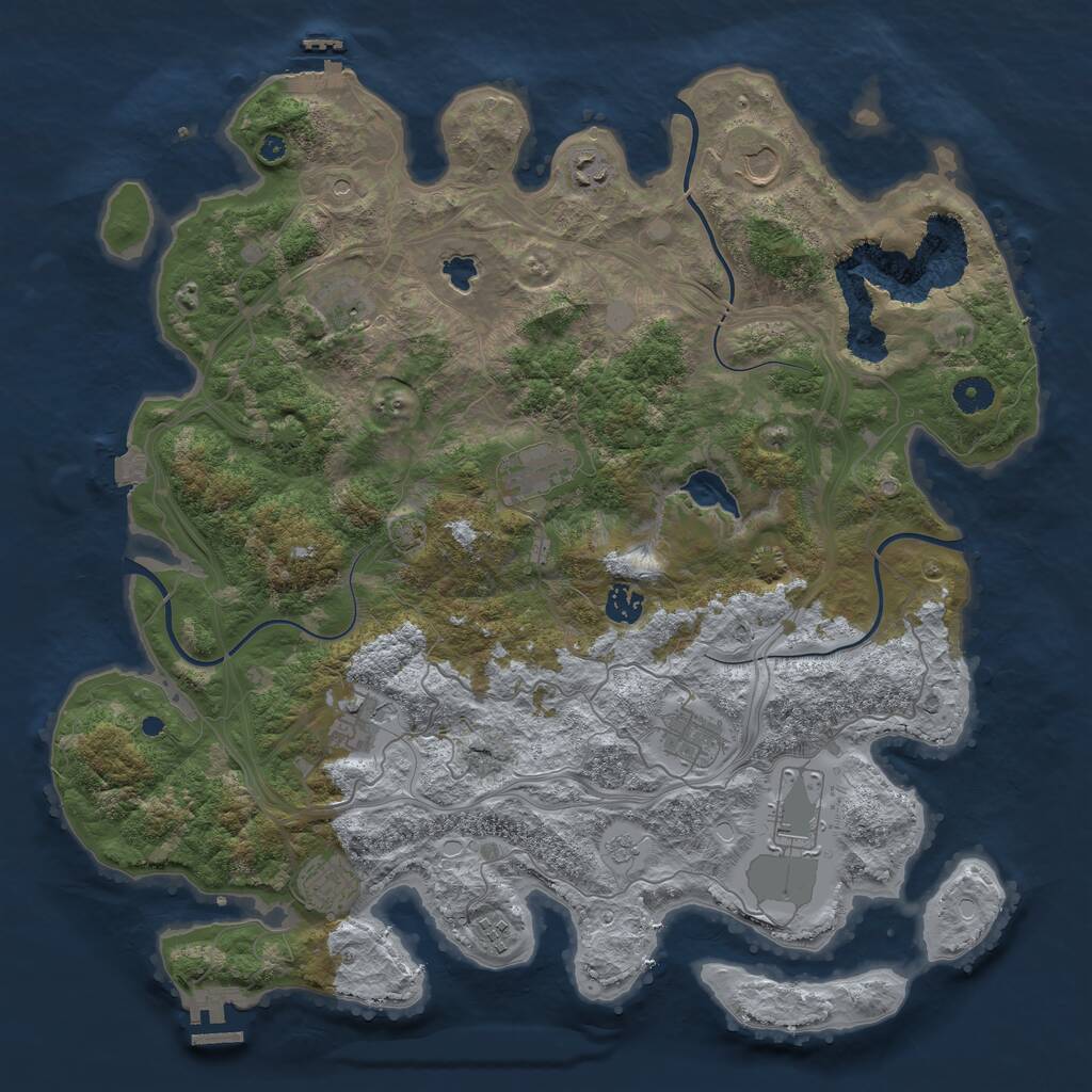 Rust Map: Procedural Map, Size: 4250, Seed: 79836607, 16 Monuments