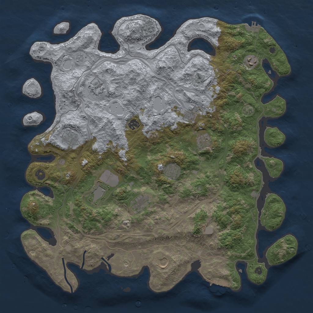 Rust Map: Procedural Map, Size: 4500, Seed: 1317315186, 20 Monuments