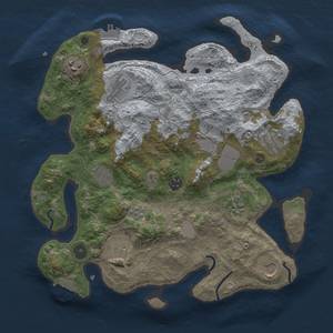 Thumbnail Rust Map: Procedural Map, Size: 3500, Seed: 9865230, 19 Monuments