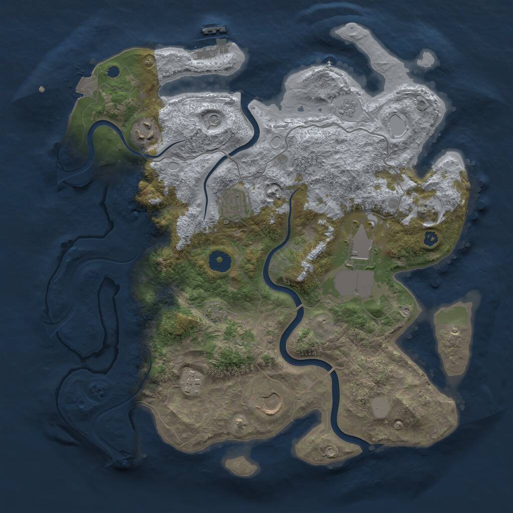 Rust Map: Procedural Map, Size: 3500, Seed: 9865230, 10 Monuments