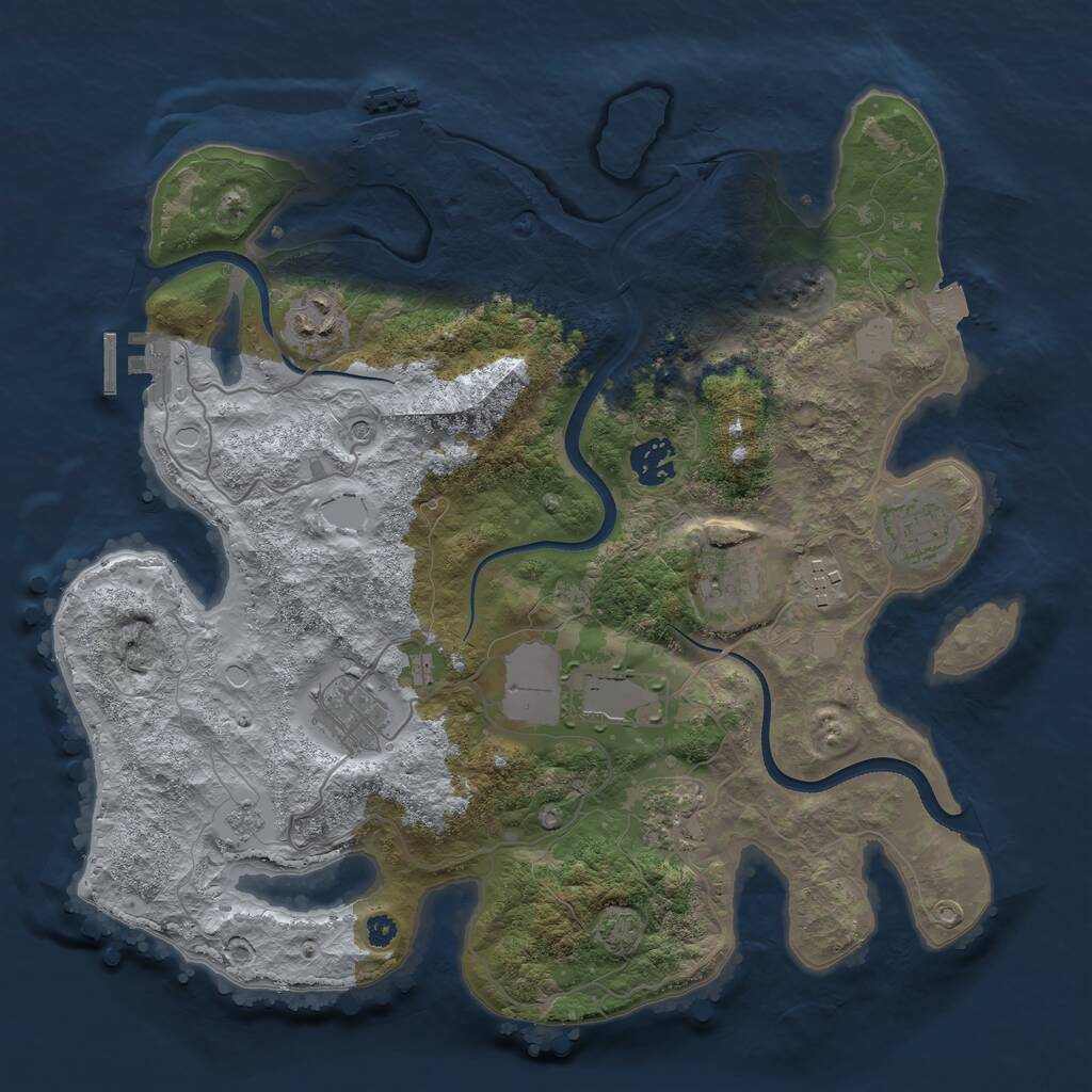 Rust Map: Procedural Map, Size: 3500, Seed: 1519436960, 14 Monuments