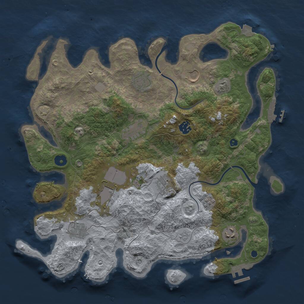 Rust Map: Procedural Map, Size: 3800, Seed: 267074382, 15 Monuments