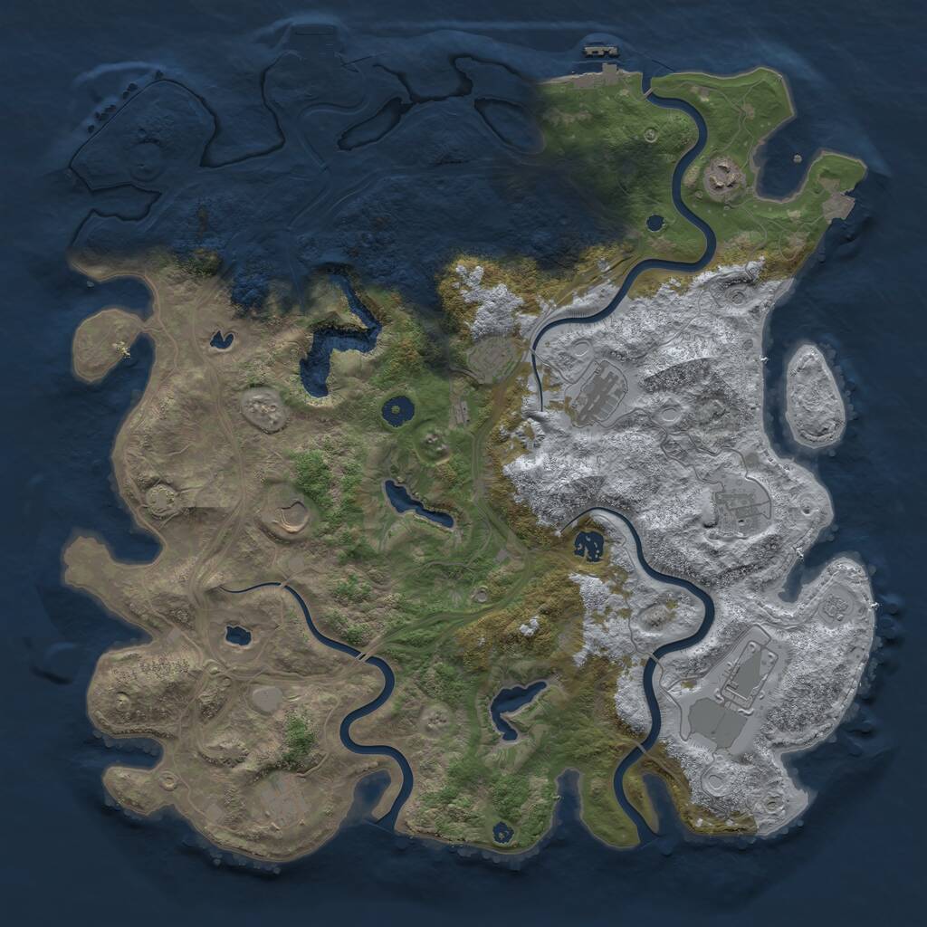 Rust Map: Procedural Map, Size: 4500, Seed: 2875143, 14 Monuments