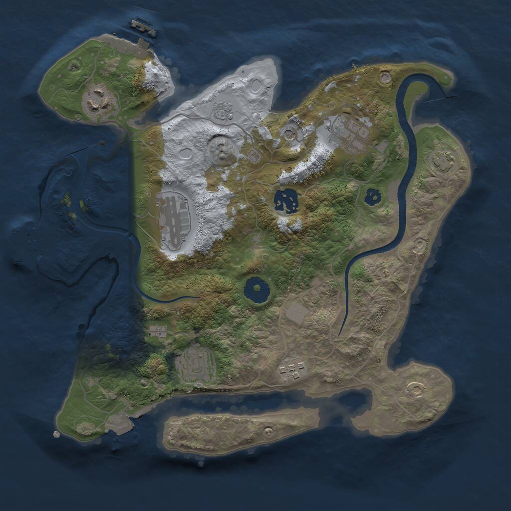 Rust Map: Procedural Map, Size: 3000, Seed: 26979, 12 Monuments