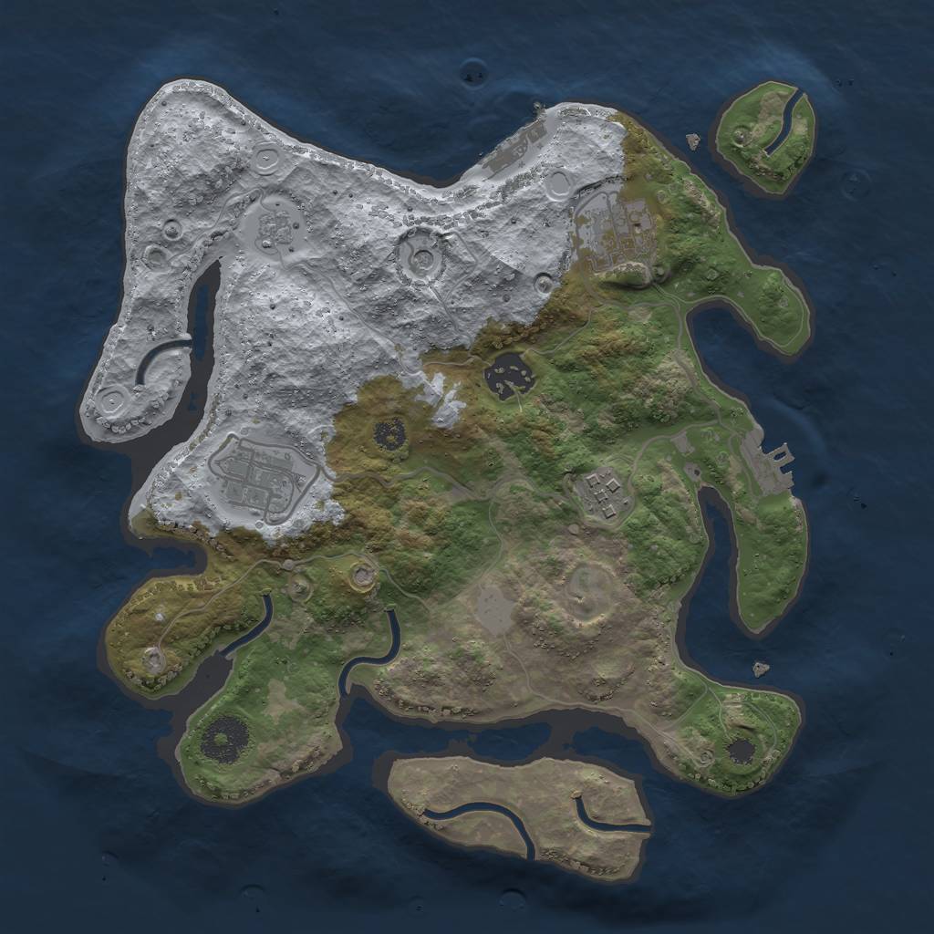 Rust Map: Procedural Map, Size: 3000, Seed: 23269, 13 Monuments
