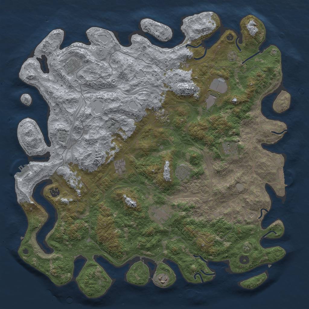 Rust Map: Procedural Map, Size: 4800, Seed: 64567, 19 Monuments