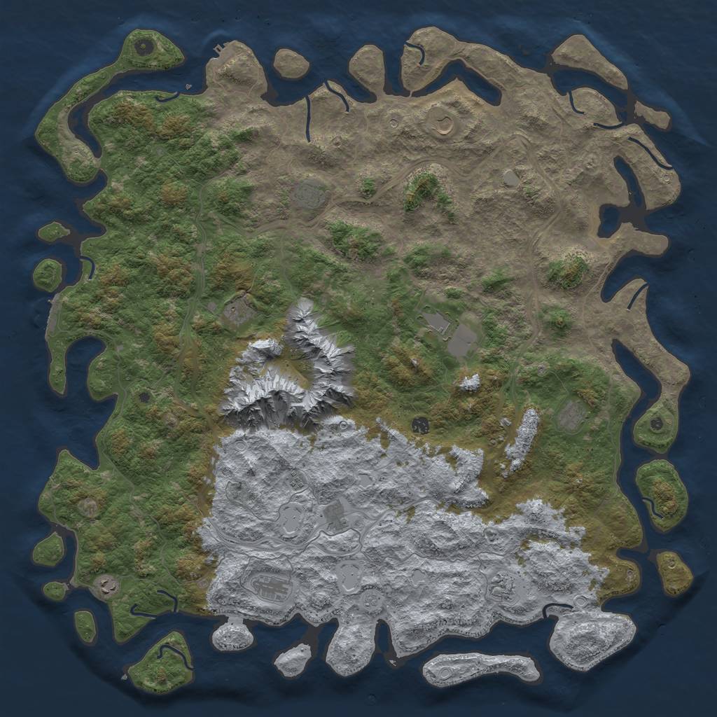 Rust Map: Procedural Map, Size: 6000, Seed: 61260738, 20 Monuments