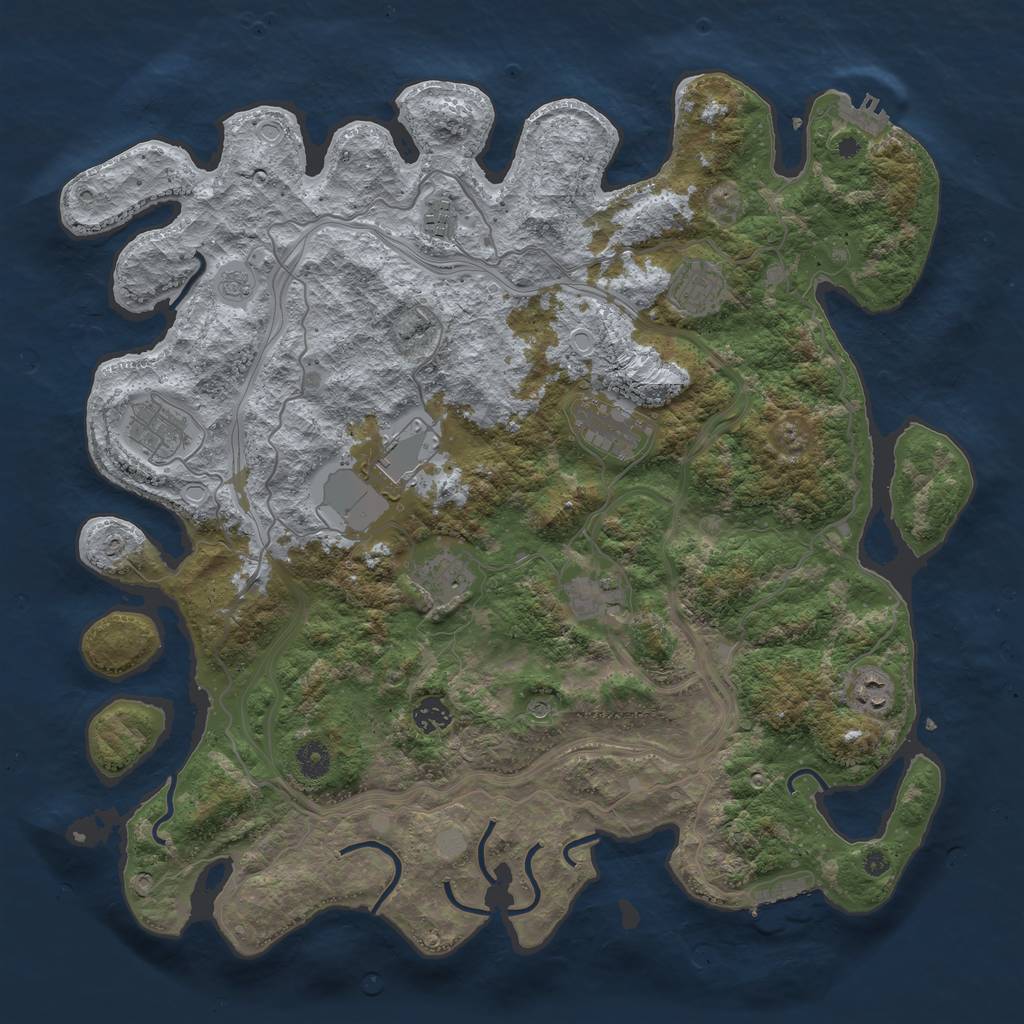 Rust Map: Procedural Map, Size: 4250, Seed: 2064695250, 18 Monuments