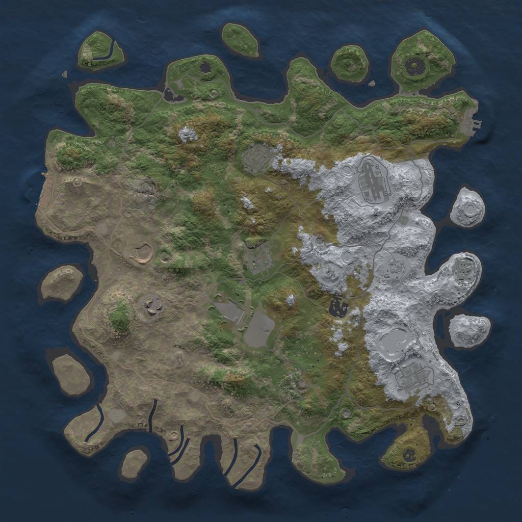 Rust Map: Procedural Map, Size: 4000, Seed: 199932, 19 Monuments