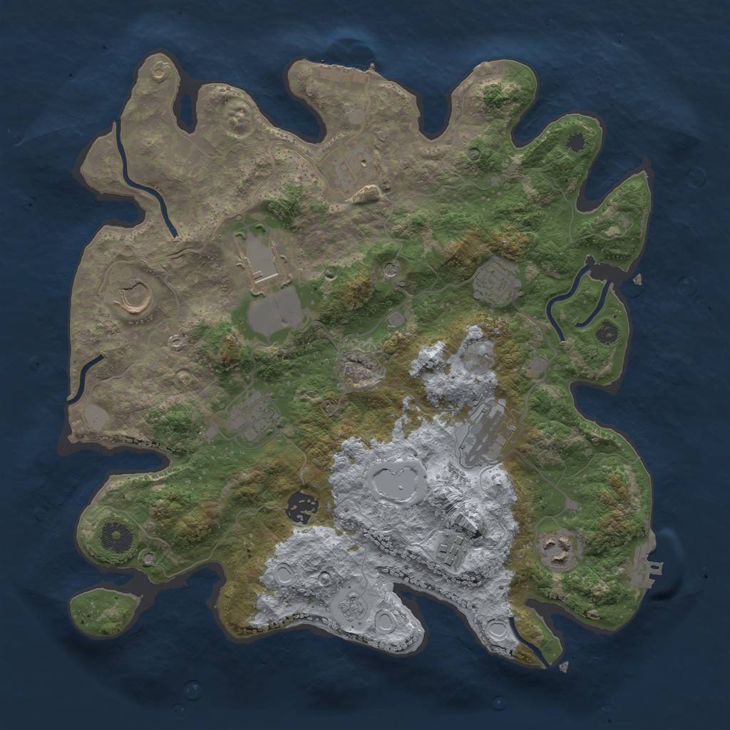 Rust Map: Procedural Map, Size: 3500, Seed: 289861542, 18 Monuments