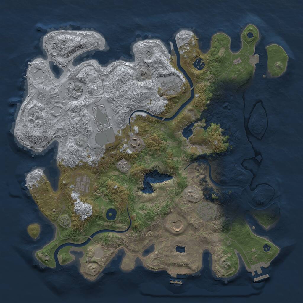 Rust Map: Procedural Map, Size: 4000, Seed: 84295022, 15 Monuments