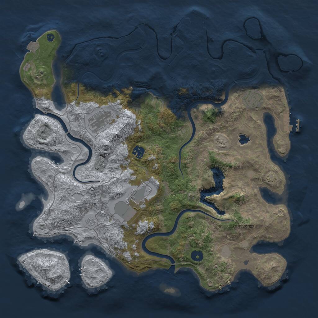 Rust Map: Procedural Map, Size: 4000, Seed: 405163, 10 Monuments