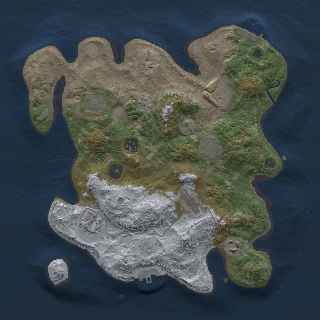 Rust Map: Procedural Map, Size: 3255, Seed: 6738, 17 Monuments