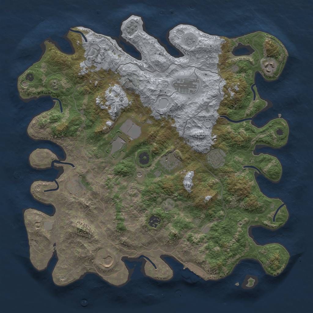 Rust Map: Procedural Map, Size: 4000, Seed: 974882, 18 Monuments