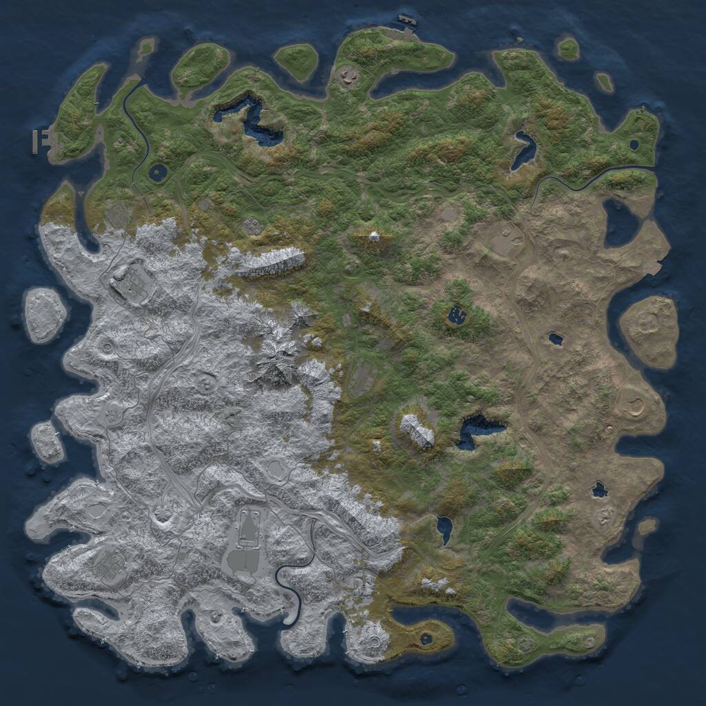 Rust Map: Procedural Map, Size: 6000, Seed: 137197, 17 Monuments