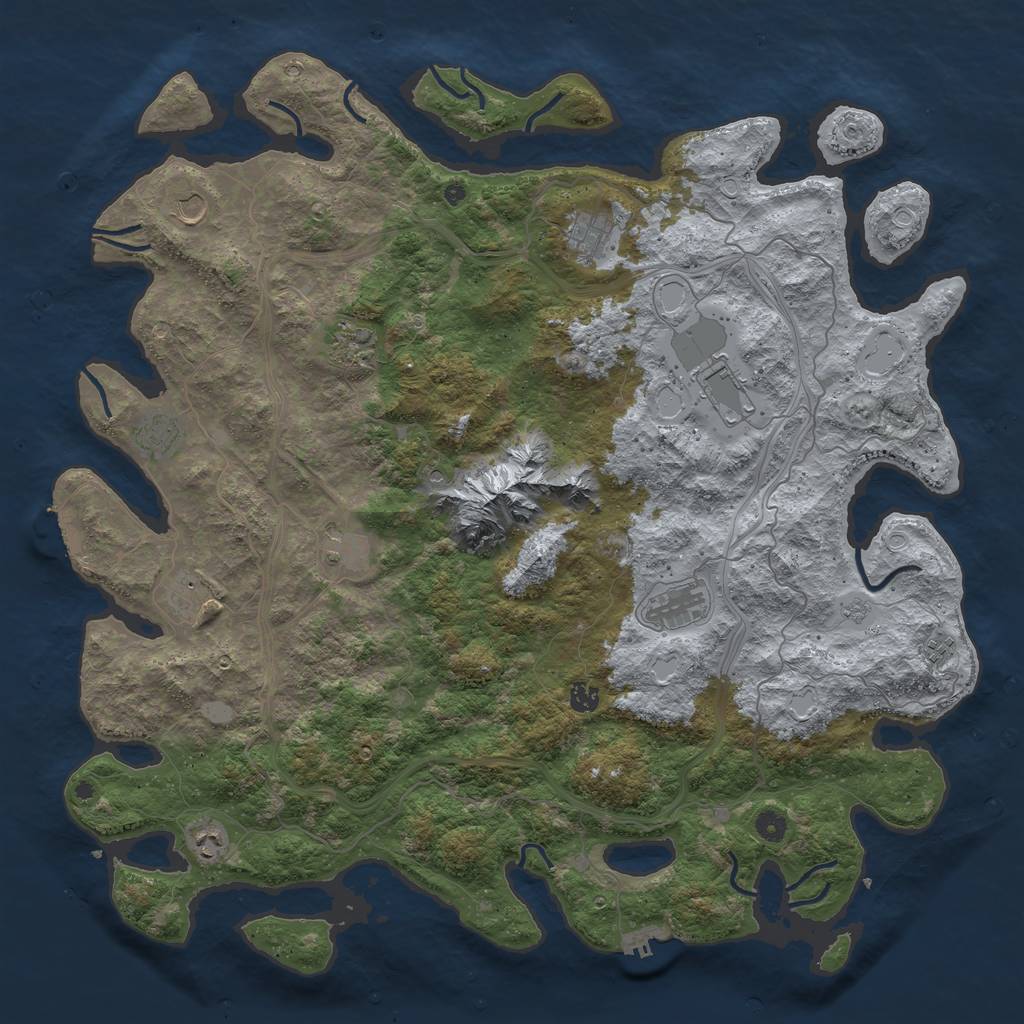 Rust Map: Procedural Map, Size: 5000, Seed: 464228670, 20 Monuments