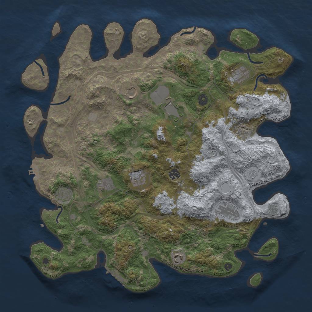 Rust Map: Procedural Map, Size: 4250, Seed: 331286279, 19 Monuments
