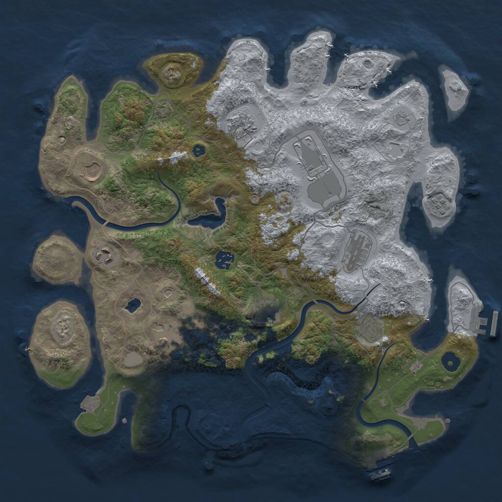 Rust Map: Procedural Map, Size: 4000, Seed: 1818060337, 16 Monuments