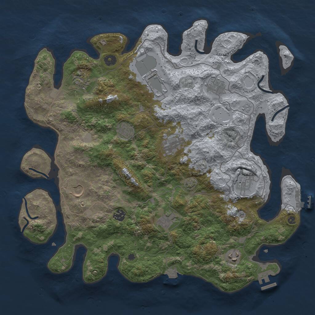 Rust Map: Procedural Map, Size: 4000, Seed: 1818060337, 16 Monuments