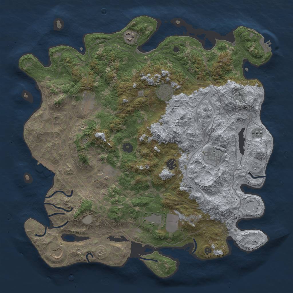 Rust Map: Procedural Map, Size: 4250, Seed: 49, 18 Monuments