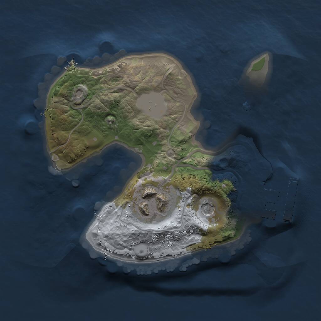 Rust Map: Procedural Map, Size: 1500, Seed: 999999, 4 Monuments