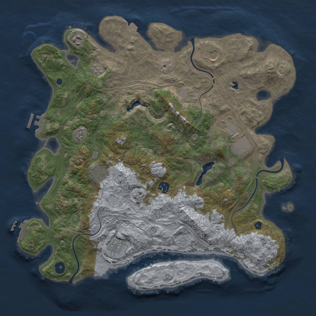 Rust Map: Procedural Map, Size: 4250, Seed: 15638402, 13 Monuments