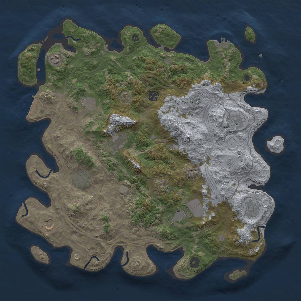 Rust Map: Procedural Map, Size: 4250, Seed: 63196782, 18 Monuments