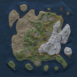 Thumbnail Rust Map: Procedural Map, Size: 3500, Seed: 1590660073, 16 Monuments