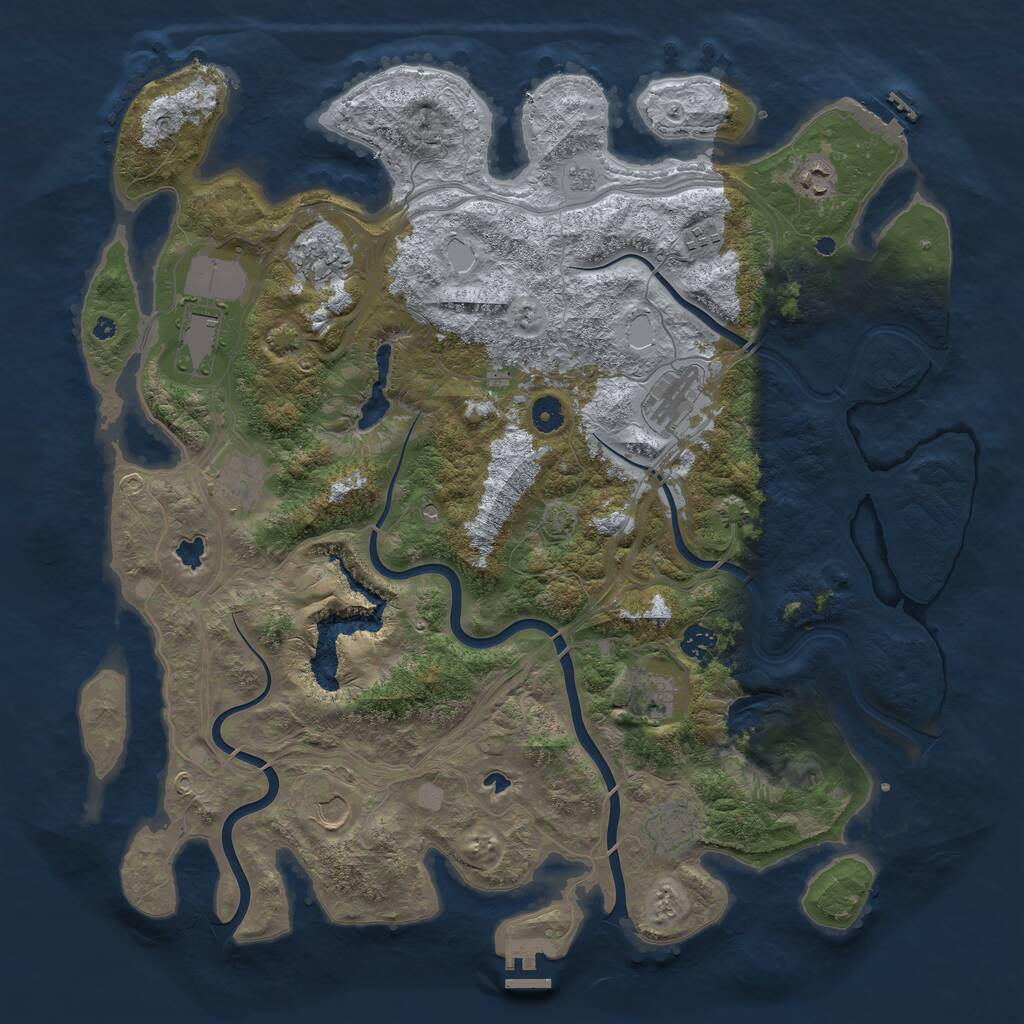 Rust Map: Procedural Map, Size: 4500, Seed: 56632, 16 Monuments