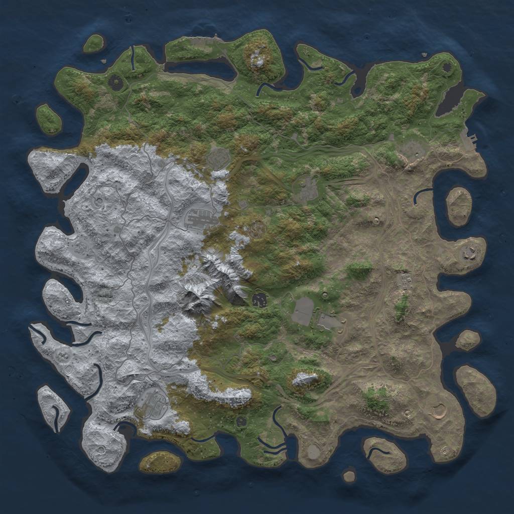 Rust Map: Procedural Map, Size: 5000, Seed: 185, 19 Monuments