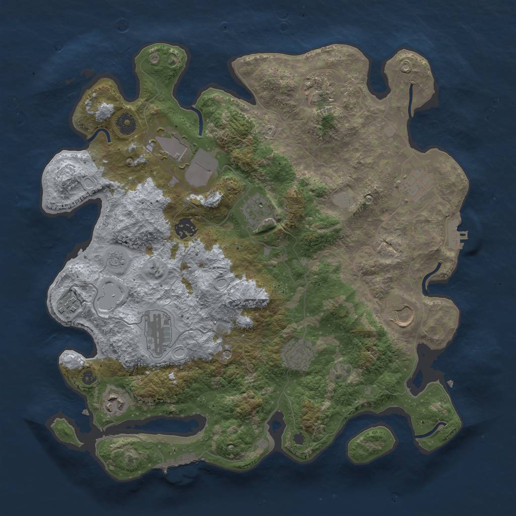 Rust Map: Procedural Map, Size: 3750, Seed: 5965562, 19 Monuments
