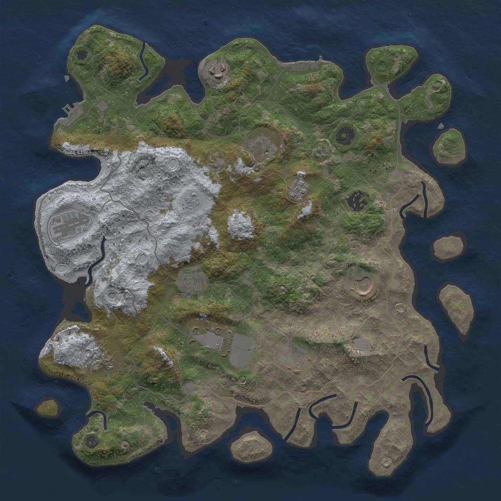 Rust Map: Procedural Map, Size: 4000, Seed: 902830, 19 Monuments