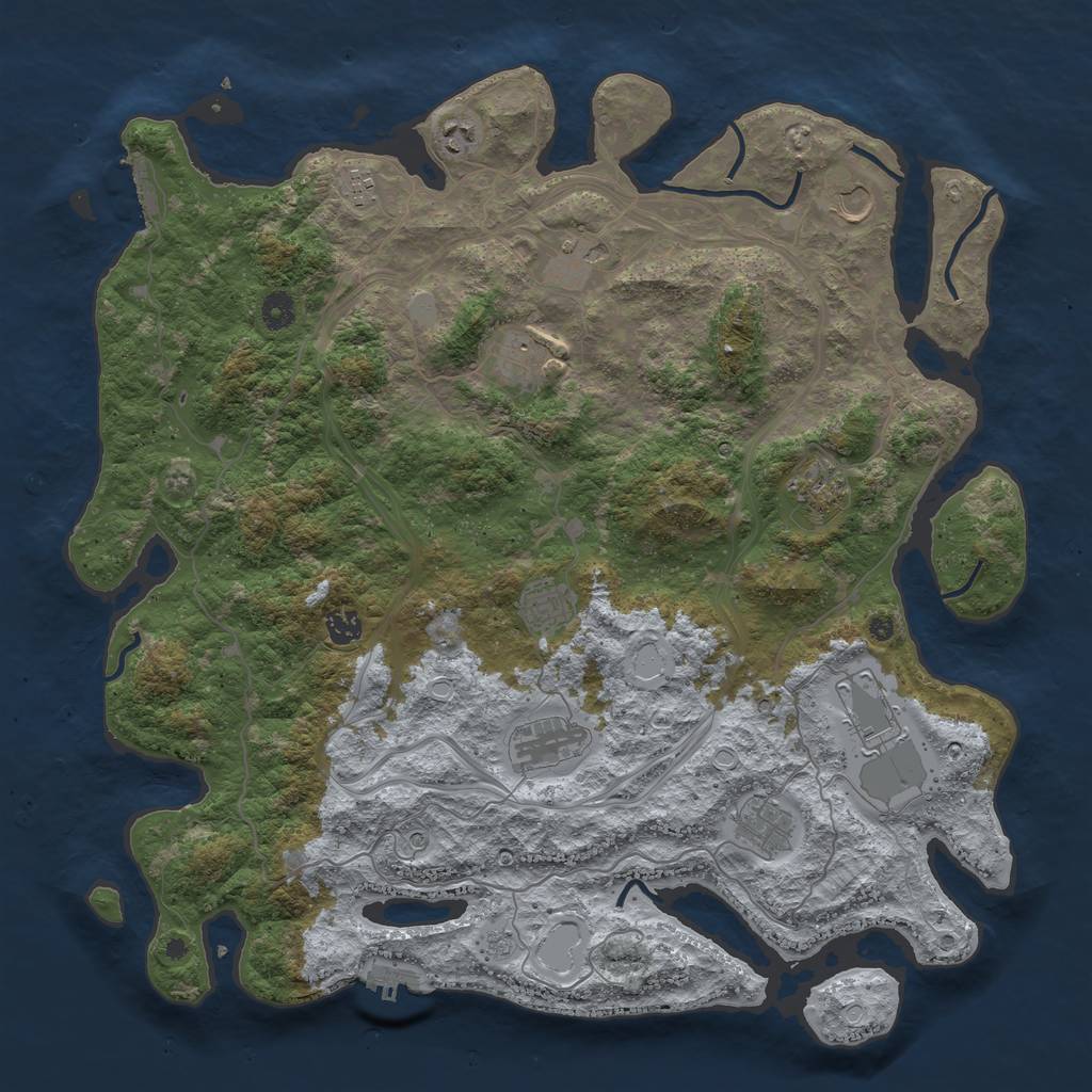 Rust Map: Procedural Map, Size: 4500, Seed: 1811706386, 20 Monuments