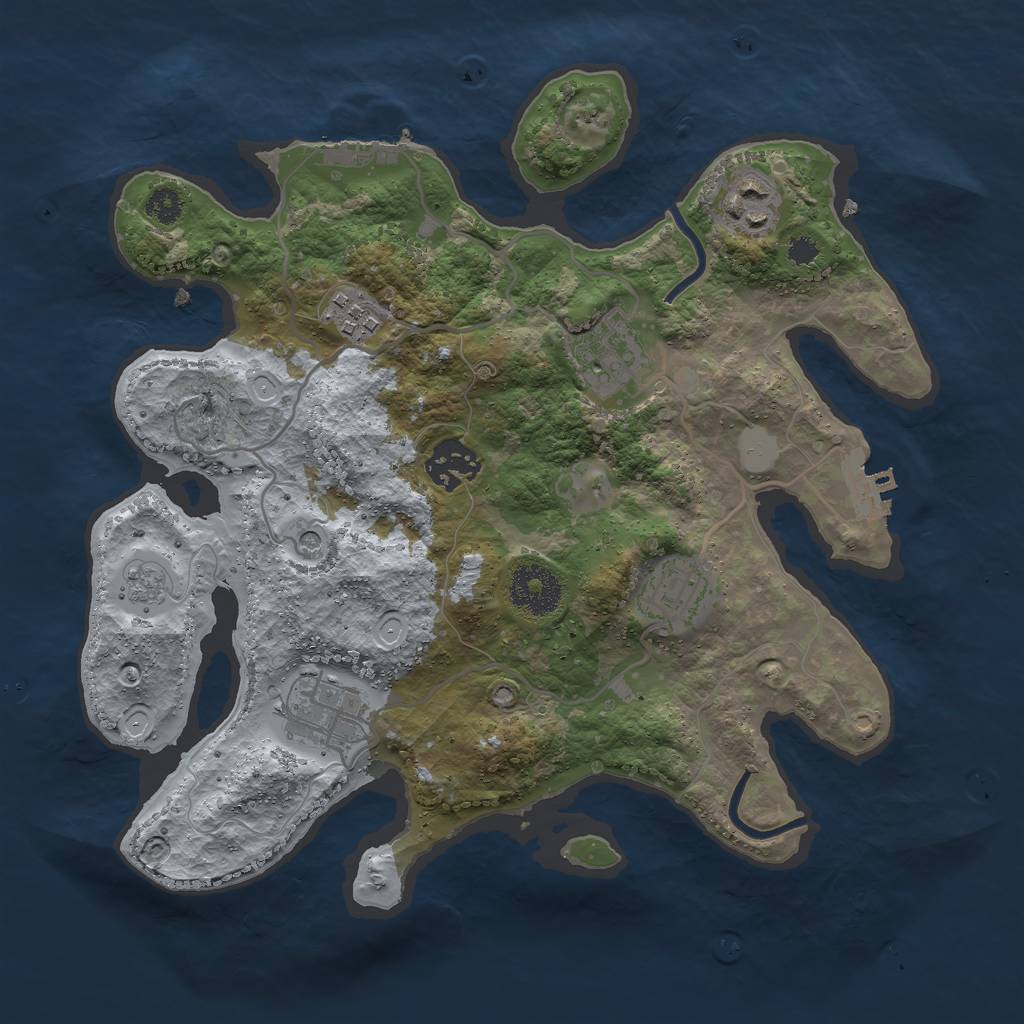 Rust Map: Procedural Map, Size: 3000, Seed: 9840762, 15 Monuments